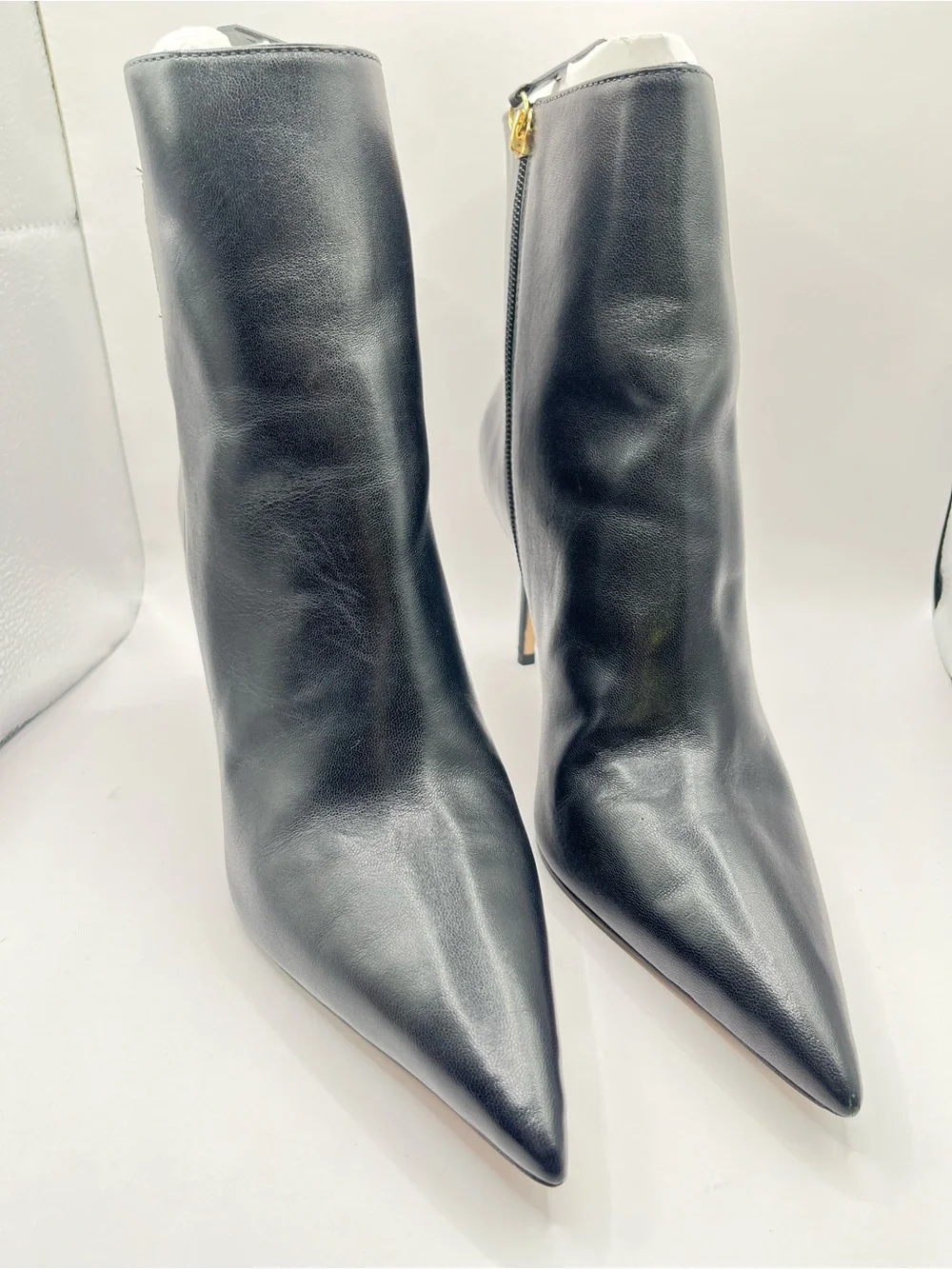 Schutz Women's 9B Black Leather Ankle Heeled Pointed Toe Boots